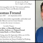 Thomas Freund Krankheit
